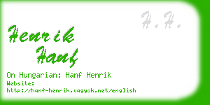 henrik hanf business card